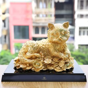 Tượng Mèo vàng An Gia